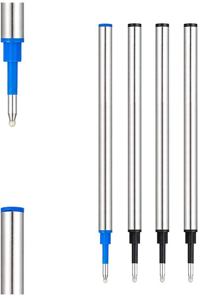 erorex Rollerball Pen Refills Roller Ball Fine Point 0.5Mm Red Ink Refill Pack Of 5 Replaceable Ballpoint