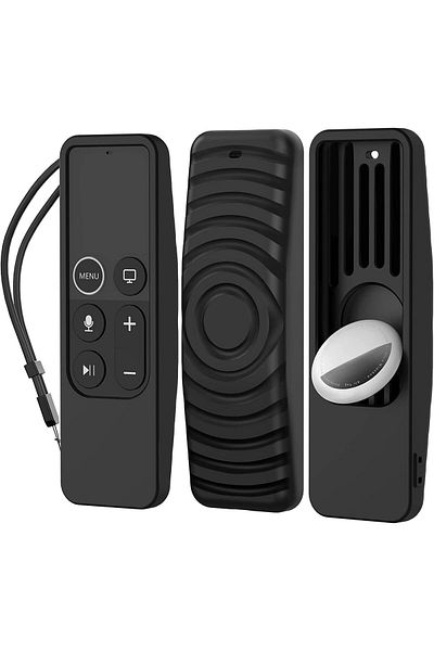 erorex جراب سيليكون للتحكم عن بعد متوافق مع جهاز التحكم عن بعد Siri TV الجيل الثاني 2022 TV 4K 2021 و Airtag غير قابل للانزلاق
