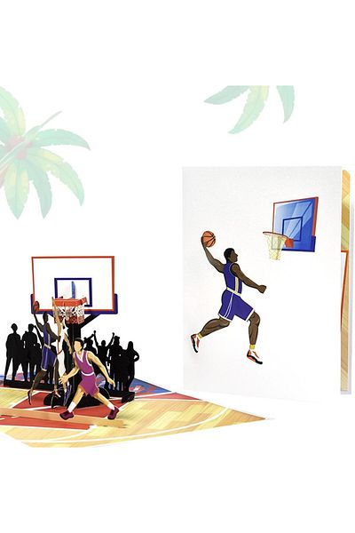 erorex Basketball Pop Up Card Pop Up Basketball Birthday Card 3D Sports Greeting Card For Anniversary