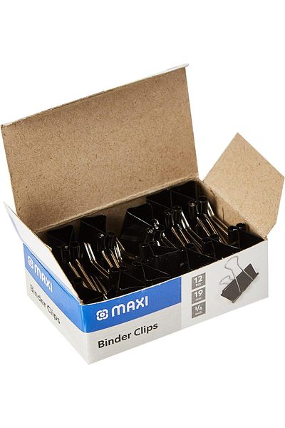 erorex Binder Clip 19Mm Box Of 12Pc Black