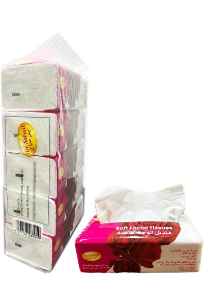 Ace Sabaah Soft Facial Tissues 200 White Sheets X 2 ply, Pack of 5