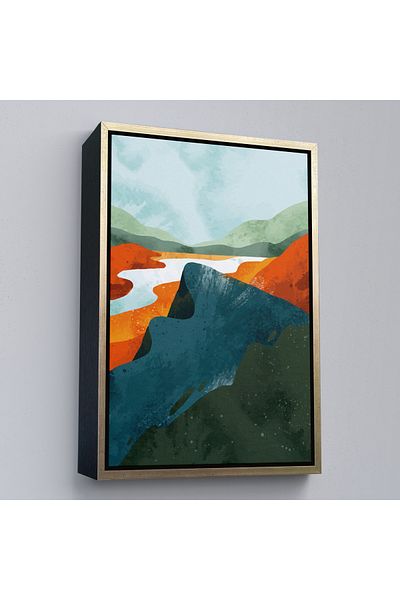 Harita Sepeti Pictură abstractă de vară cu cadru auriu