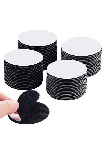 erorex 32 Pairs 6Cm Self Adhesive Round Sticky Pads With Heavy Duty Adhesive Hook Loop Strip Mounting Tape