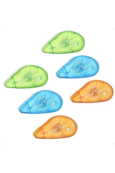 erorex 6 Pcs Tape Roller Scrapbooking Double Sided Tape Roller Permanent Adhesive Tape Dispenser Runner