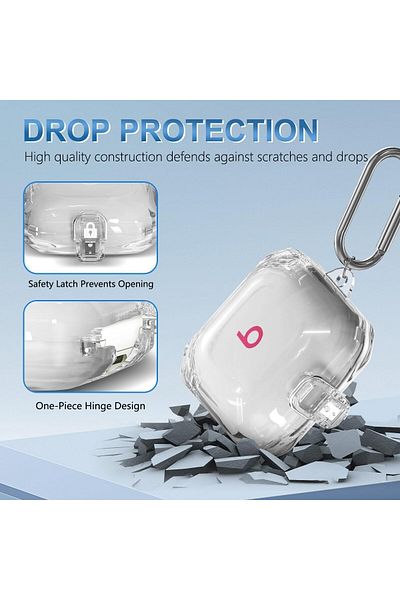 erorex حافظة لجهاز Airpods Pro 2 Pro 1 مع سلسلة مفاتيح وقفل آمن وغطاء كامل الجسم مقاوم للصدمات