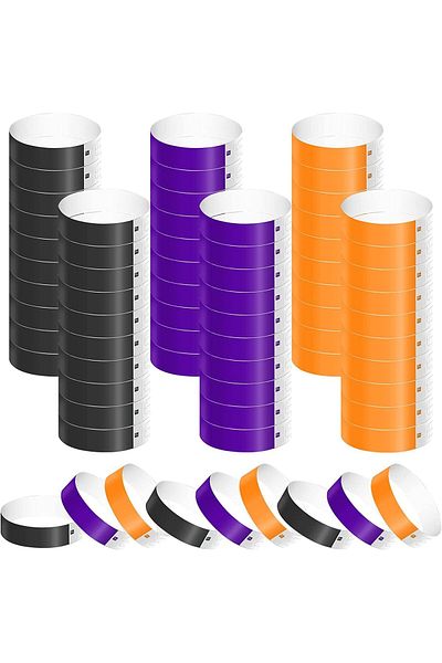 erorex 600Pcs Neon Wristbands Waterproof Paper Bracelets Event Wristbands Colorful Wrist Party Bands