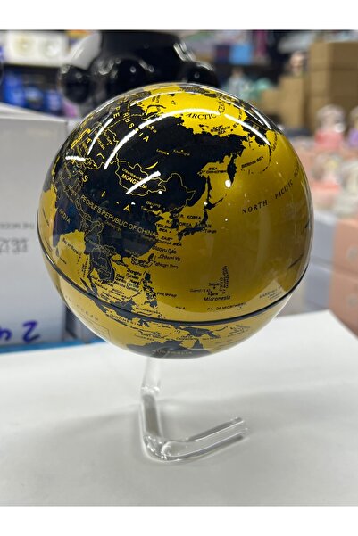 nesever store 360 Derece Otomatik Dönen Pilli Şeffaf Ayaklı Dünya Haritası To...
