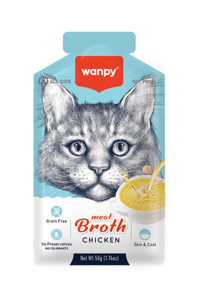 Wanpy Tavuklu Tahılsız Kedi Çorbası 50gr - 12 Adet