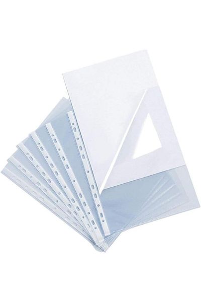 erorex 100 Pcs Plastic Punched A4 Transparent File Clear Plastic Folder A4 Micro Transparent File