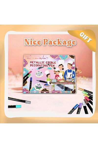 erorex Metallic Markers Pens 10Pcs Upgrade Food Grade Gold Shimmering Pens For Cake Painting Baking