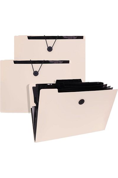 erorex Expanding File Organiser 3 Pcs Pockets Document Organiser A4 Folder 13 Compartment Folder Large