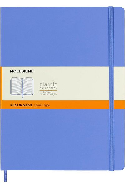 erorex Classic Notebook Hard Cover Xl 7.5 Inch X 9.5 Inch Ruled Lined Hydrangea Blue 192 Pages