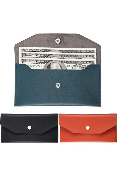 erorex 3 Pieces Cash Envelopes Bag Pu Leather Cash Money Pouch Cash Wallet Envelope Reusable For Spring