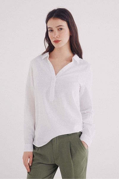 Springfield Linen Linen Polo Shirt Blouse
