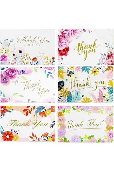 erorex Thank You Cards Greeting Cards Thank You Card Flower Themed Design Teacher Thank You Card Multipack