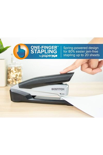 erorex Office Executive Stapler 3 In 1 Stapler One Finger No Effort Spring Powered Stapler Black Gray Inp20