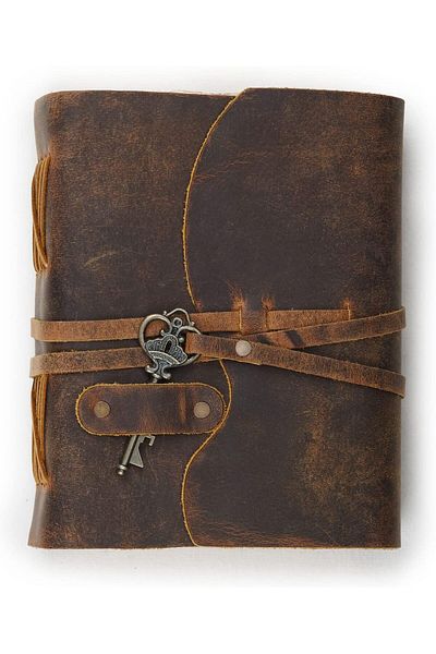 erorex Journal Vintage Bound Journal For Women Men Handmade Vintage Deckle Edge Paper Vintage Key Closure