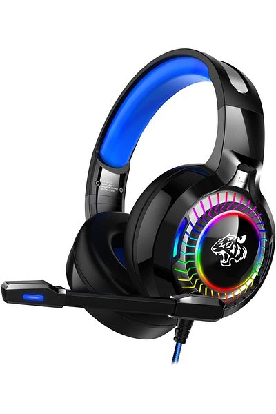 erorex G1500 Headset Gaming Led Illuminated For 3.5Mm Jack With Microphone Black Green Medium