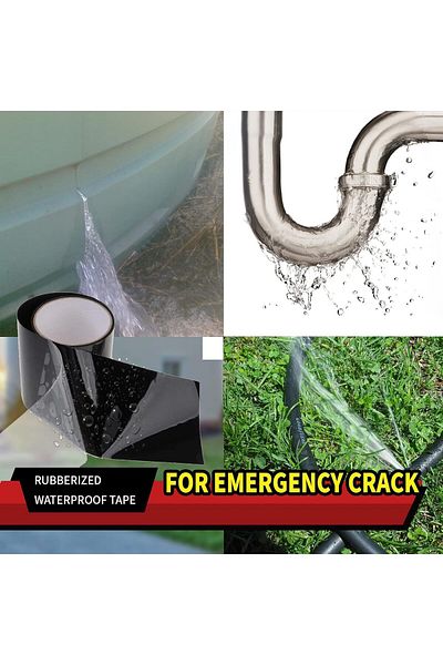 erorex Rubberized Waterproof Tape Black 10Cmx1.5M Seal Waterproof Tape Silicone Tape Professional Duct