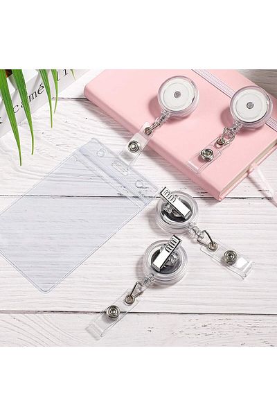 erorex Retractable Badge Holder Reels With Swivel Alligator Clip 10 Pcs Id Card Holder Name Badge Reel