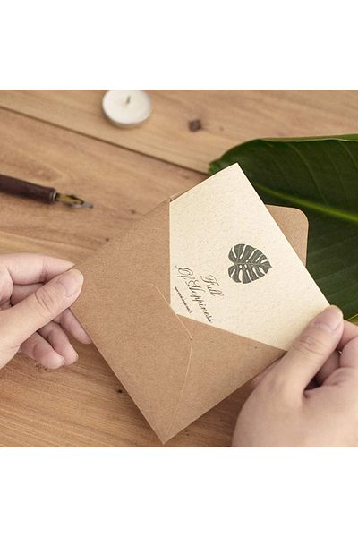 erorex Greeting Card Vintage Envelope Greeting Card Kraft Paper Greeting Card Envelope Greeting Cards With