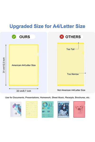 erorex Plastic Pocket Folders 10Pcs Clear Document Folders For A4 Size For School And Office Supplies 5