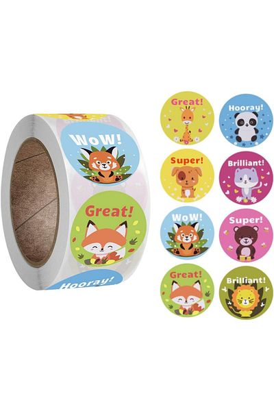 erorex 500Pcs Teacher Motivational Stickers For Kids Deal Stickers For Kids Behavior Incentives1 Inch
