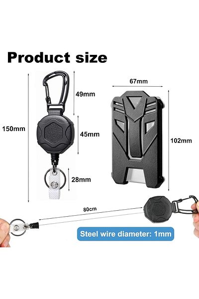 erorex Retractable Badge Holder Vertical Id Card Holder Hard Plastic Id Case With Retractable Badge Reel