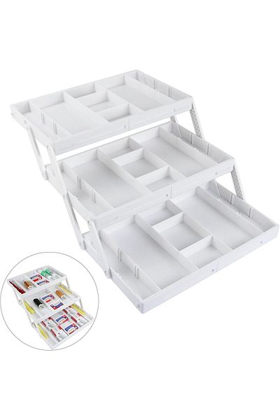 erorex 2 3 Tier Smart Collapsible Drawer Organizer Multi Level Stacking Folding Junk Organizer Foldable