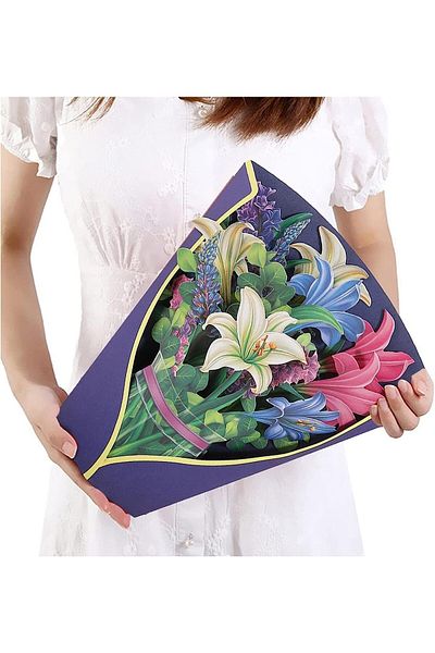 erorex Pop Up Greeting Cards 3D Pop Up Flower Bouquet Greeting Card Handmade Gift Cards For Birthday Gifts