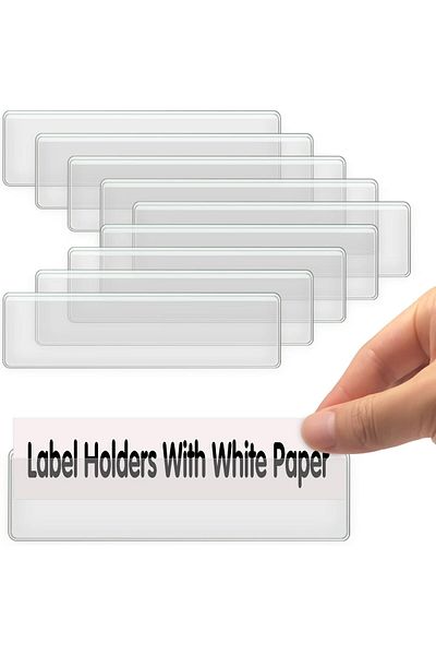 erorex Self Adhesive Label Holders 52 Pcs Adhesive Shelf Tag Shelf Label Holder Clear Pocket Holder With