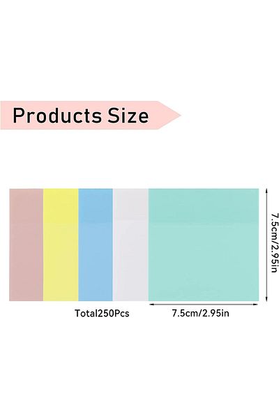 erorex Transparent Sticky Notes 250 Sheets 3 X3 Inch Pastel Sticky Pads Clear Sticky Notes Self Stick