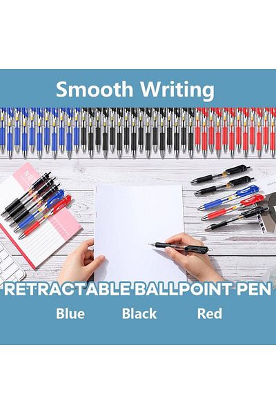 erorex 18 Pack Retractable Ballpoint Pens 0.5 Mm Medium Point Pens Rolling Ball Refillable Pens Refillable
