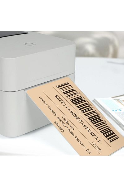 erorex Brown Thermal Labels 4 X 6 Inch Vinyl Roll Self Adhesive Shipping Labels Waterproof Perforated