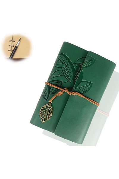 erorex 1 Piece Leather Notebook Fillable Memorial Book Leaf Softcover Scrapbook Portrait Book Family