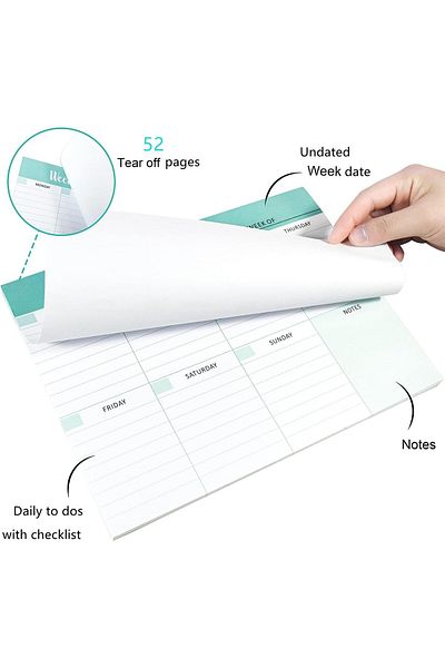 erorex Weekly Planner Notepad 7 Inch