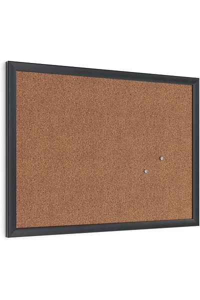 erorex Cork Bulletin Board 43.2 Cm X 58.42 Cm Black Wood Frame 026U00 01
