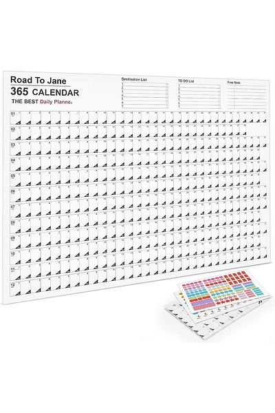 erorex 2025 365 Days Calendar Planner Sheet Wall Calendar Yearly Daily Schedule Poster Calendar To Do List