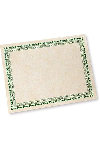 erorex Green Border Paper Certificates 100 Ct