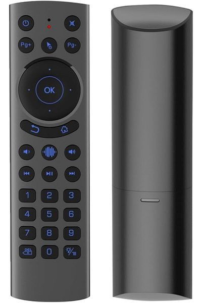 erorex لوحة مفاتيح G60S Pro صغيرة قابلة لإعادة الشحن مزودة بتقنية البلوتوث وجهاز تحكم صوتي ولوحة لمس بتصميم بإضاءة خلفية ومنفذ USB 2.4 جيجاهرتز
