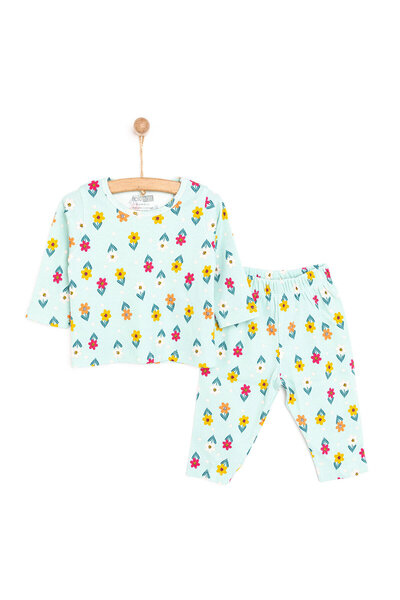 ebebek Hello Baby HelloBaby Kaşkorse Çiçek Desenli Uzun Kol Pijama Takımı