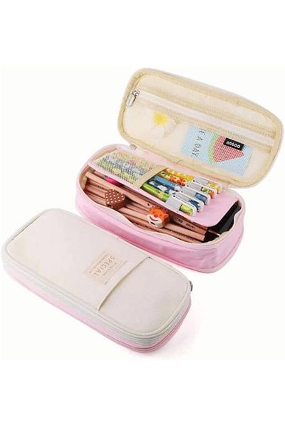 erorex Guteck Pen Pencil Organizer For School Office Work Beige Pink