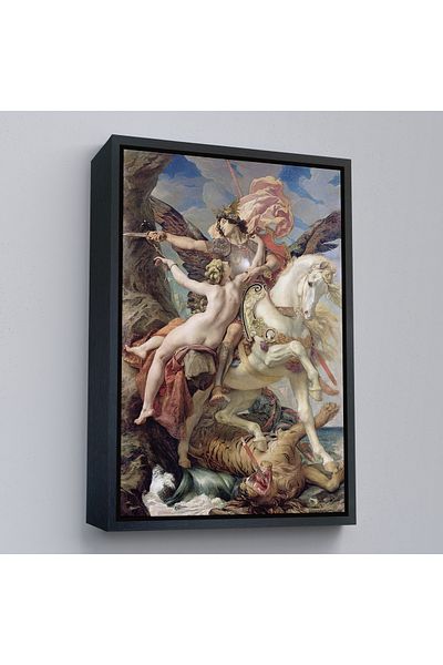 Harita Sepeti Ruggiero și Angelica, pictură murală de Joseph Paul, cu cadru de aur