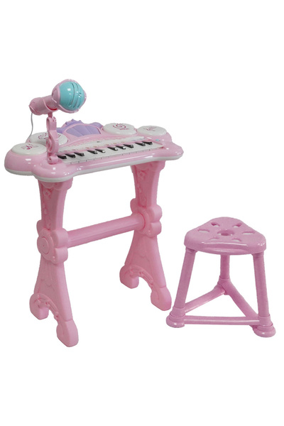 rennes NP-900PK 24 Tuşlu Elektronik Pembe Çocuk Piyanosu Mikrofon Tabure Full Set (Işıklı Öğretici Mod)