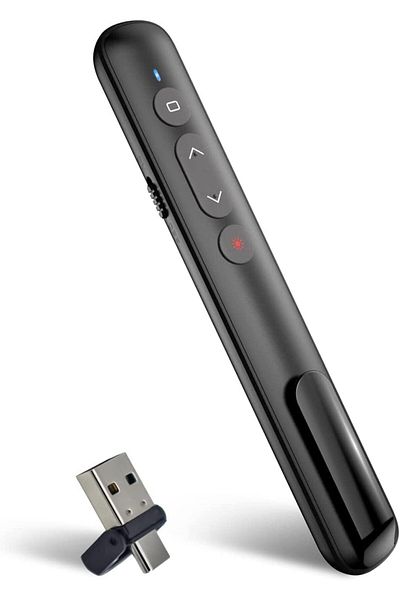 erorex Presentation Clicker Rf 2.4Ghz Wireless Presenter Clicker With Hyperlink And Volume Remote Control