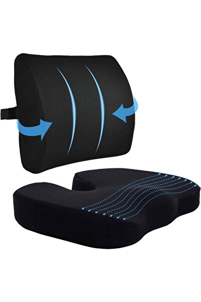 erorex وسادة مقعد العصعص ودعم أسفل الظهر لكرسي المكتب والسيارة والكراسي المتحركة وسادة من إسفنج الذاكرة