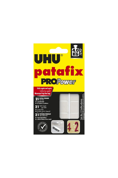 Uhu | Patafix PROPower Yapışkan Pedler, 21 Adet Ultra Güçlü, Çıkarılabilir ve...