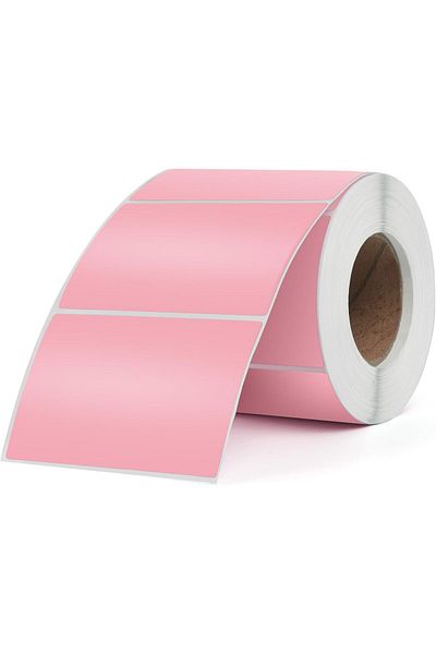 erorex Pink Thermal Labels 2 X 3 Inch Vinyl Roll Self Adhesive Stickers Waterproof Printer Decals For