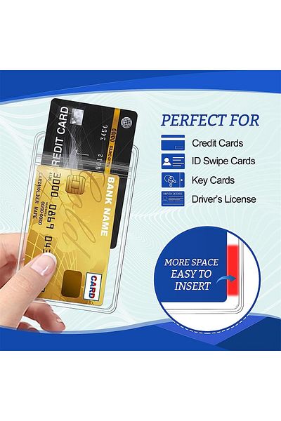 erorex Card Protector 50 Pack Hard Plastic Badge Holder With Waterproof And Dustproof Resealable Zip Duty