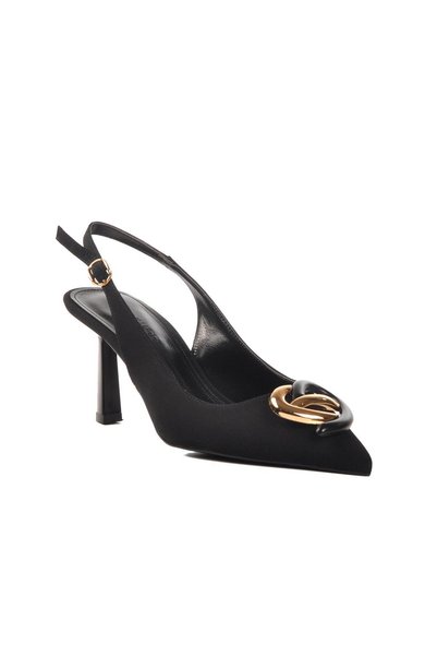 AYAKMOD 575010   Z Black Satin Pantofi cu toc pentru femei Stiletto